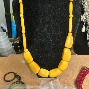 Vintage egg yolk amber necklace